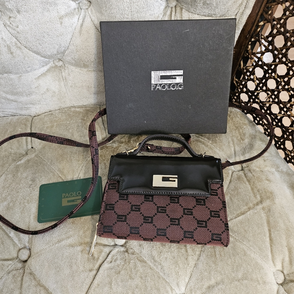 Italian Brand PAOLO GUCCI Kelly Style Mini Shoulder /crossbody Bag - Picture 2 of 5